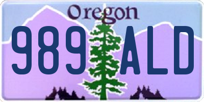 OR license plate 989ALD
