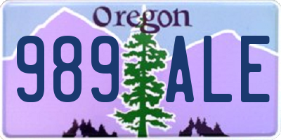 OR license plate 989ALE