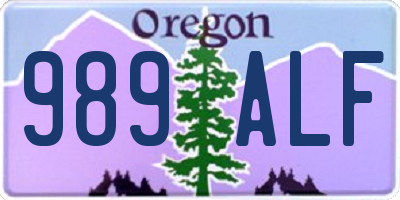 OR license plate 989ALF
