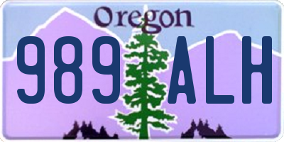 OR license plate 989ALH