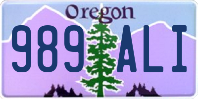 OR license plate 989ALI