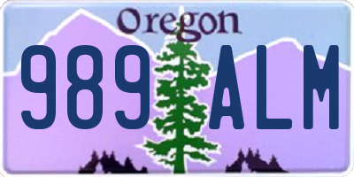 OR license plate 989ALM