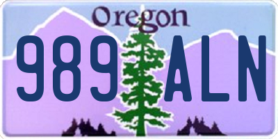 OR license plate 989ALN