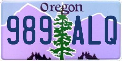 OR license plate 989ALQ