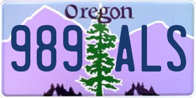OR license plate 989ALS