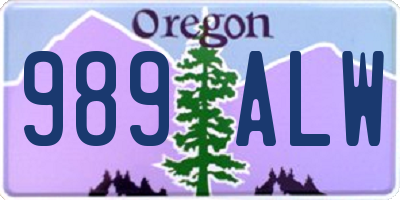 OR license plate 989ALW