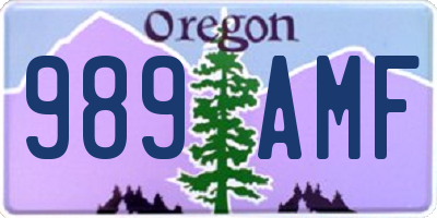 OR license plate 989AMF