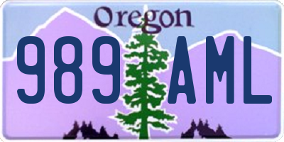 OR license plate 989AML