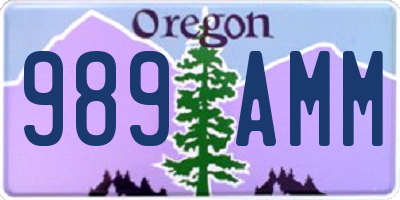 OR license plate 989AMM