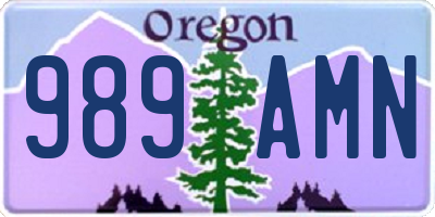 OR license plate 989AMN