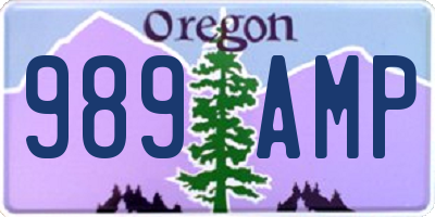 OR license plate 989AMP