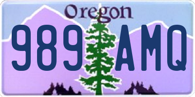 OR license plate 989AMQ