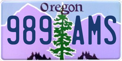 OR license plate 989AMS
