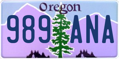 OR license plate 989ANA