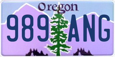 OR license plate 989ANG