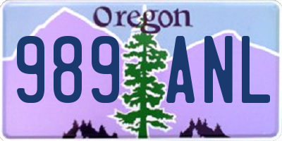 OR license plate 989ANL