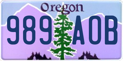 OR license plate 989AOB