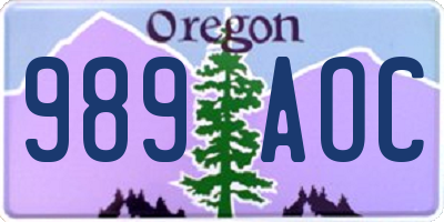OR license plate 989AOC