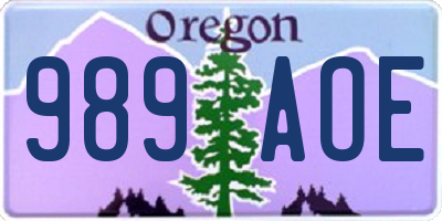 OR license plate 989AOE