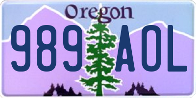 OR license plate 989AOL