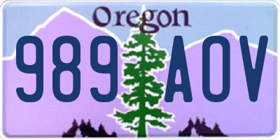 OR license plate 989AOV