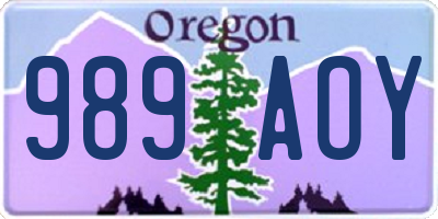 OR license plate 989AOY