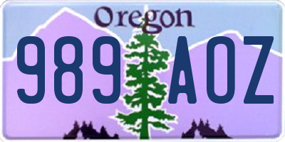 OR license plate 989AOZ