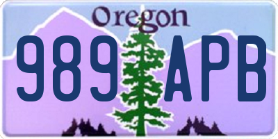 OR license plate 989APB