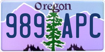 OR license plate 989APC