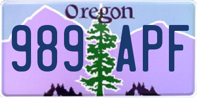 OR license plate 989APF