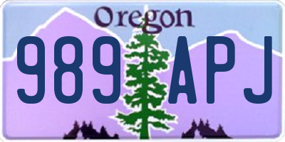 OR license plate 989APJ
