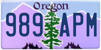 OR license plate 989APM