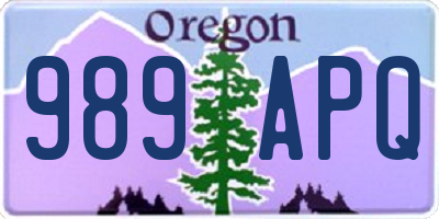 OR license plate 989APQ
