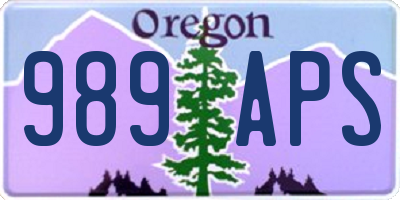 OR license plate 989APS