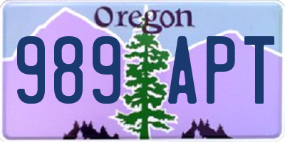 OR license plate 989APT
