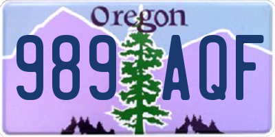 OR license plate 989AQF