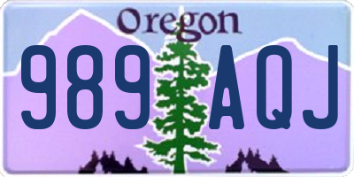 OR license plate 989AQJ
