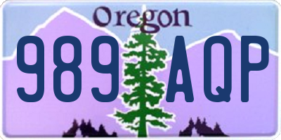 OR license plate 989AQP