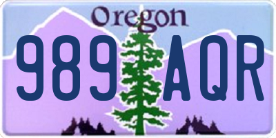 OR license plate 989AQR
