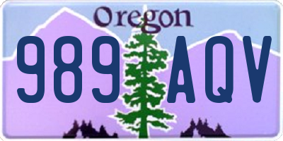 OR license plate 989AQV