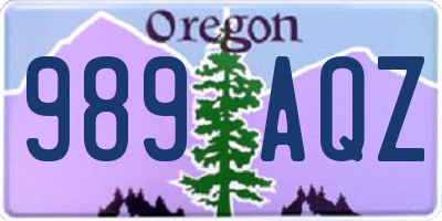 OR license plate 989AQZ