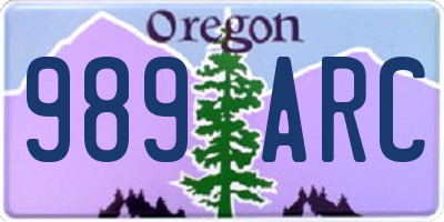 OR license plate 989ARC