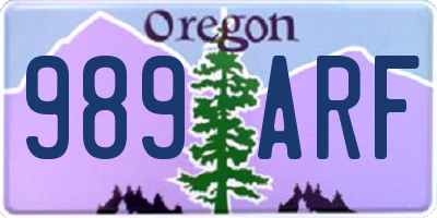 OR license plate 989ARF