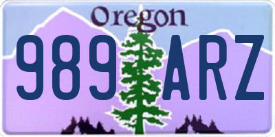 OR license plate 989ARZ