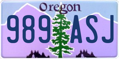 OR license plate 989ASJ