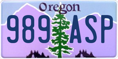 OR license plate 989ASP