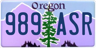 OR license plate 989ASR
