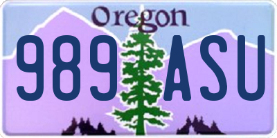OR license plate 989ASU
