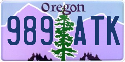 OR license plate 989ATK