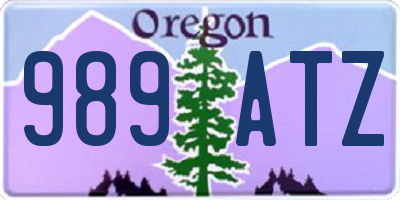 OR license plate 989ATZ